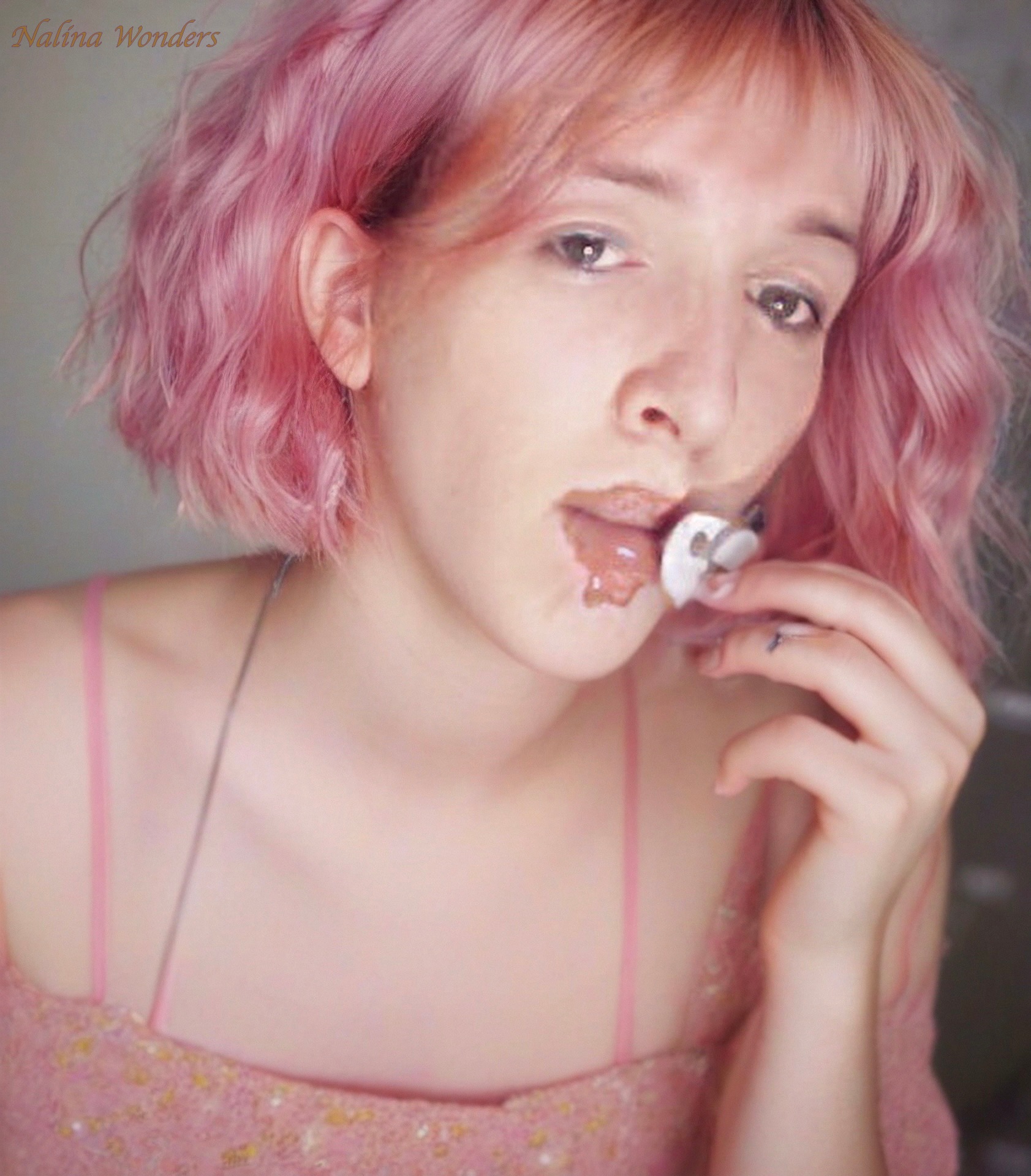 Nalina Wonders Dip her pacifier into her poop like a spoon, then lick and suck on it, treating it like a delicious lollipop.